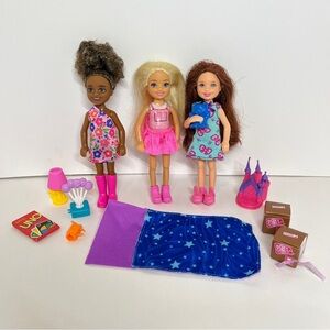 Barbie Pajama Fun 2010 Chelsea Set Rare Club Kelly 2022 Flower Lot Boxy Girls